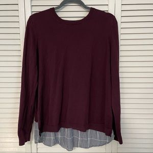 Loft Outlet Faux Layered Burgundy Sweater